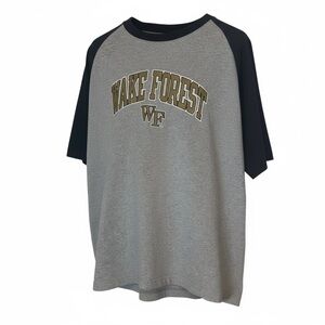 Wake Forest Gray and Black Raglan Sleeve T-Shirt, size XL
